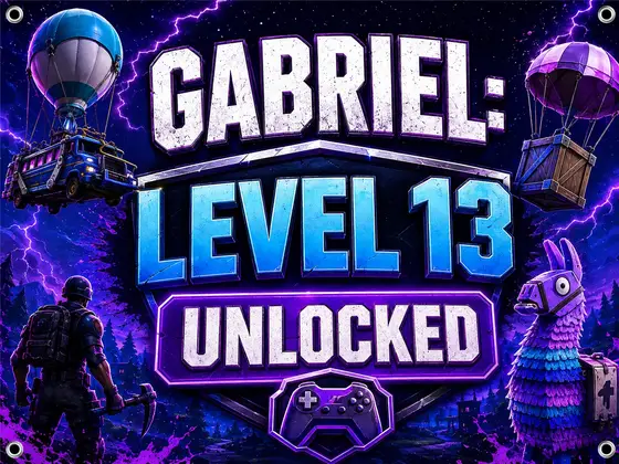 Gabriel Level 13 Unlocked birthday banner