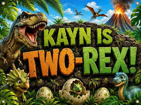 Kayn is Two-Rex birthday banner