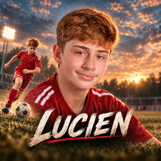 Lucien social media sports identity graphic