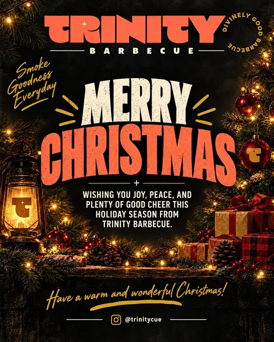 Trinity Barbecue Merry Christmas social media artwork